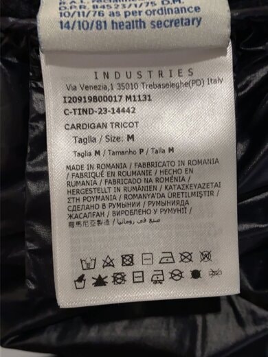 商品画像：23AW/CARDIGAN TRICOT/ダウンジャケット/M/ポリエステル/NVY/袖汚れ有 4