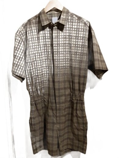 商品画像：SHIRT SUITS/サロペット/オールインワン/M/ウール/BRW/チェック 1