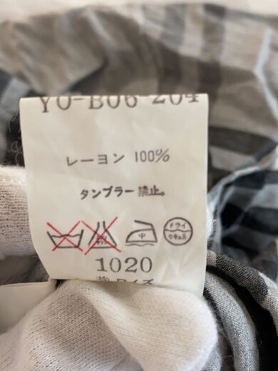 商品画像：長袖シャツ/--/リネン/GRY/チェック/YO-B06-204// 4