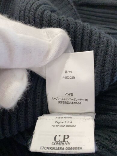 商品画像：ハーフジップ/レンズ/ニット・セーター(厚手)/XL/コットン/BLK/前身頃日焼け有 4