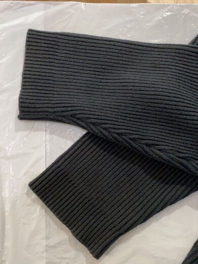 商品画像：ハーフジップ/レンズ/ニット・セーター(厚手)/XL/コットン/BLK/前身頃日焼け有 5