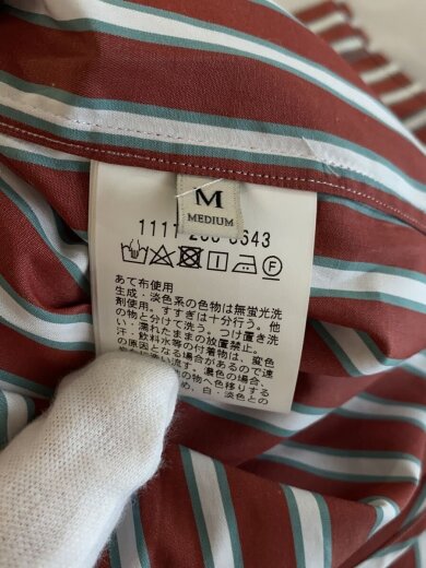 商品画像：長袖シャツ/M/コットン/BRW/ストライプ/1111-250-3643// 4