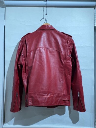 商品画像：ヒョーマくんワッペン//レザージャケット・ブルゾン/M/牛革/RED/793-201000 2