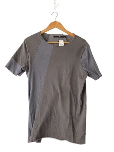 商品画像：アシンメトリー異素材ドッキング/Tシャツ/1/コットン/グレー/842006-129T// 1