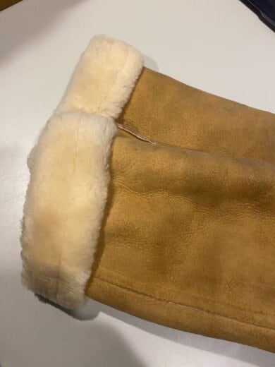 商品画像：Vintage/70s～80s/ムートンジャケット/キャメルベージュ/TALONジップ/レディースサイズ 4