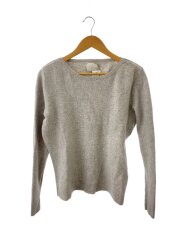 カシミヤ混/ニット・セーター(薄手)/M/コットン/GRY/無地