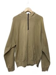 ハーフジップパーカー/XL/コットン/CML