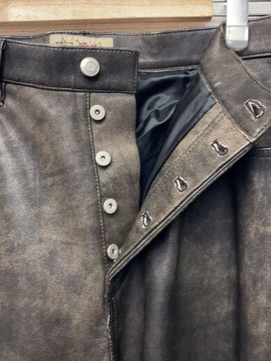 商品画像：BIG OL JEAN STONEWASHED LEATHER/ボトム/36/羊革/BRW/116151 3