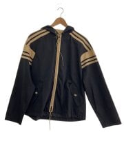 Vintage/60s～70s/フーデッドジャケット/SIZE:L/コットン/ブラック×ベージュ