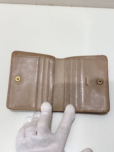 商品画像：3つ折り財布/レザー/BRW/無地/レディース 4