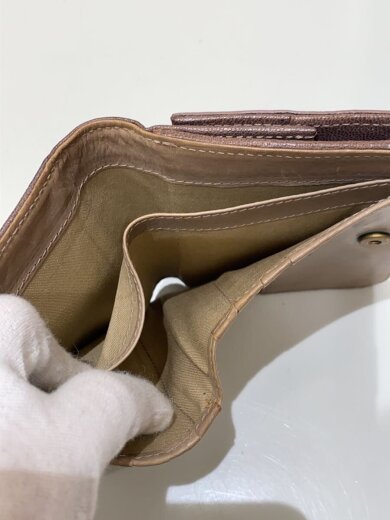 商品画像：3つ折り財布/レザー/BRW/無地/レディース 5