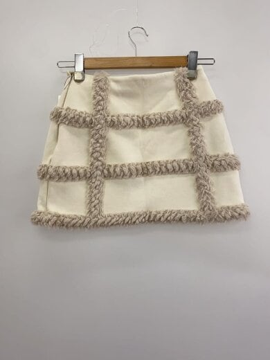 商品画像：フェイクムートンミニスカート/S/ポリエステル/WHT/112342020 2