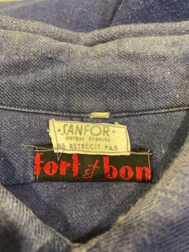 商品画像：French Vintage/50s～/Fort et Bon/プルオーバーシャツ/コットン/BLU/無地 3
