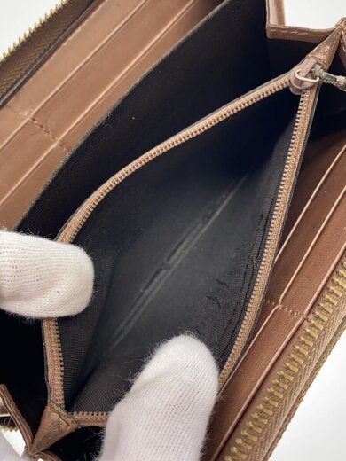 商品画像：全体的にスレ・汚れ有/長財布/キャンバス/BRW/レディース// 5