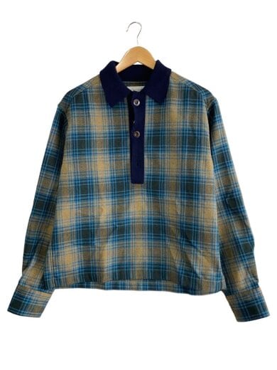 画像：kolorポロシャツ/2/ポリエステル/BLU/チェック/24WCM-B041151