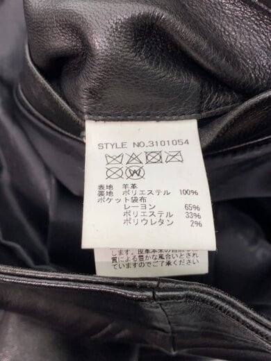 商品画像：シングルライダースジャケット/M/羊革/BLK/3101054 4
