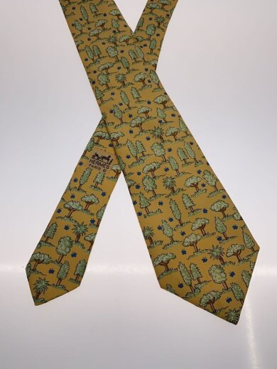 商品画像：ネクタイ/シルク/YLW/総柄/メンズ 2
