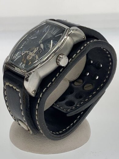 商品画像：手巻腕時計/アナログ/レザー/SLV/BLK 2