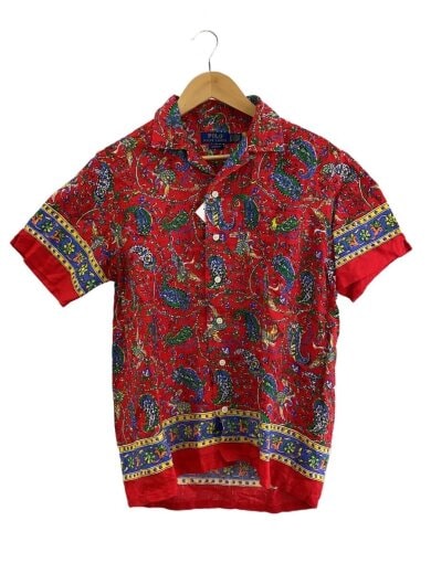 商品画像：アロハシャツ/S/リネン/RED/総柄 1