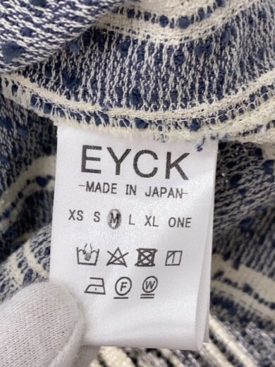 商品画像：EYCK/半袖ワンピース/M/コットン/BLU/ストライプ 4