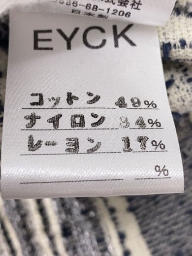 商品画像：EYCK/半袖ワンピース/M/コットン/BLU/ストライプ 5