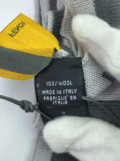 画像：FENDISCIARPA FF ZUCCA TRICOLOR/変色有マフラー/ウール/GRY/総柄/レディース3