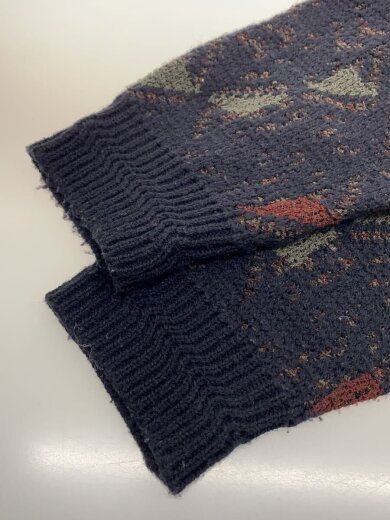 商品画像：90s/design acrylic knit cardigan/L/アクリル/BLK/総柄 4