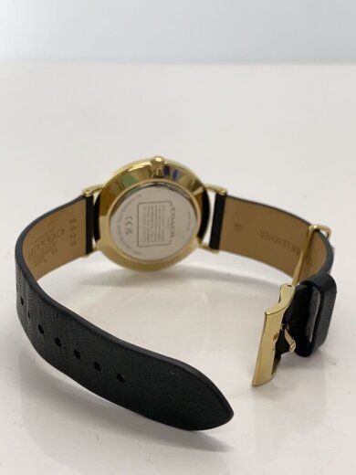 商品画像：クォーツ腕時計/アナログ/レザー/BLK/BLK/SS 4