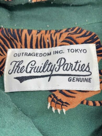 商品画像：半袖シャツ/L/レーヨン/GRN/総柄 3