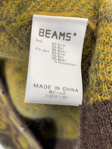 商品画像：モヘアカーディガン(厚手)/S/ナイロン/YLW/総柄/38-15-0061-048 4