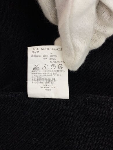 画像：MARK & LONAジップパーカー/L/コットン/BLK/mlbk-14w-c024