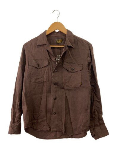 商品画像：長袖シャツ/S/レーヨン/BRW/無地// 1