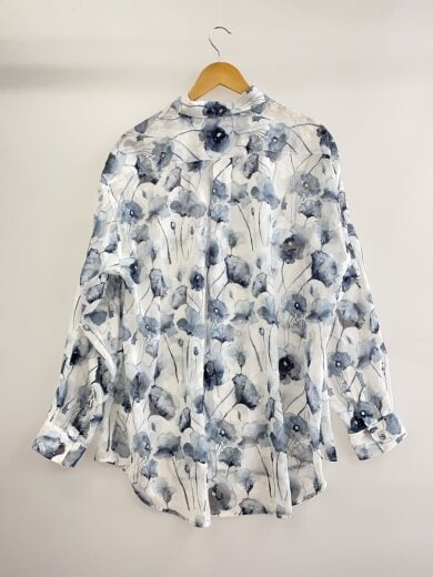 商品画像：フラワージャガードシアーシャツ/M/ポリエステル/WHT/花柄/HA020602AD// 2