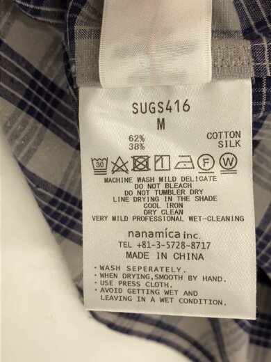 商品画像：半袖シャツ/M/コットン/NVY/チェック/SUGS416 4