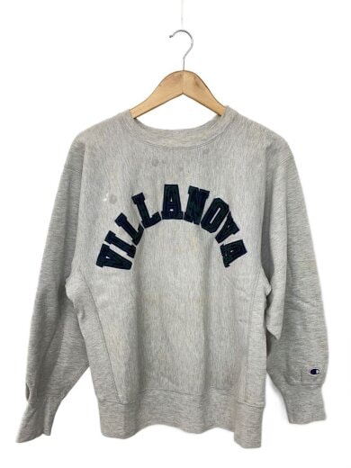 商品画像：スウェット/L/コットン/GRY/90s/REVERSE WEAVE/USA/VILLANOVA/正面ヨゴレ有 1