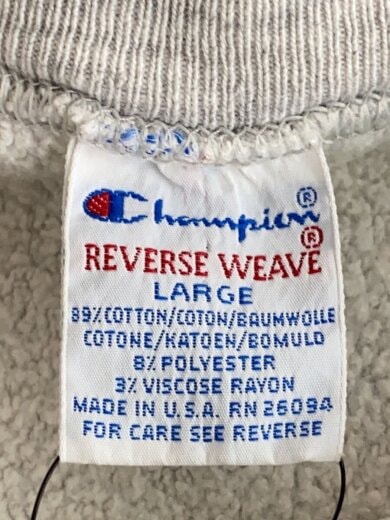 商品画像：スウェット/L/コットン/GRY/90s/REVERSE WEAVE/USA/VILLANOVA/正面ヨゴレ有 3