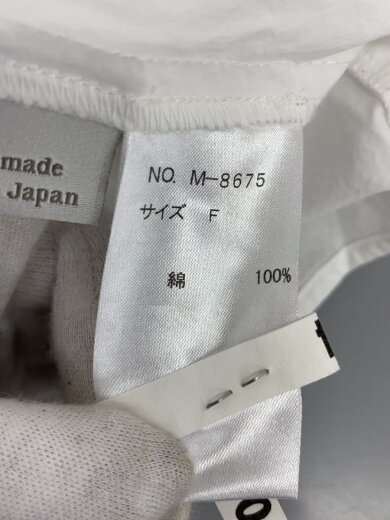 商品画像：長袖ブラウス/FREE/コットン/WHT/無地/M-8675 4