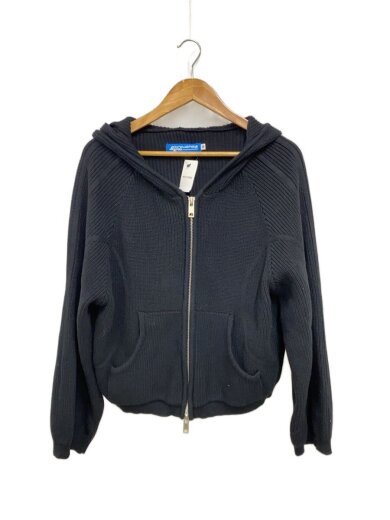 商品画像：ジップパーカー/M/コットン/BLK/無地 1