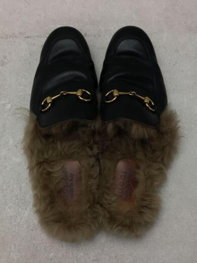 画像：GUCCIプリンスタウン リ・エディションメンズスリッパ/UK8/BLK/レザー/使用感有4