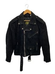 THE ORIGIN REBEL/ダブルライダースジャケット/L/牛革/BLK/無地