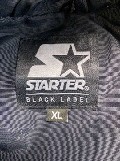 商品画像：フーデッドスタジャン/XL/ナイロン/ブラック/黒/総柄/ST-1802-102/左腕複数汚れ 3