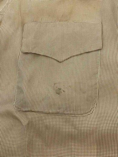 商品画像：60s/ギンガムチェックレーヨンオープンカラーシャツ/M/茶/ピンズ跡・ポケット汚れ・襟汚れ 5