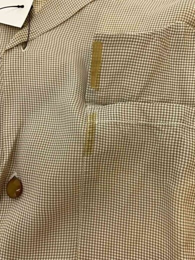 商品画像：60s/ギンガムチェックレーヨンオープンカラーシャツ/M/茶/ピンズ跡・ポケット汚れ・襟汚れ 6