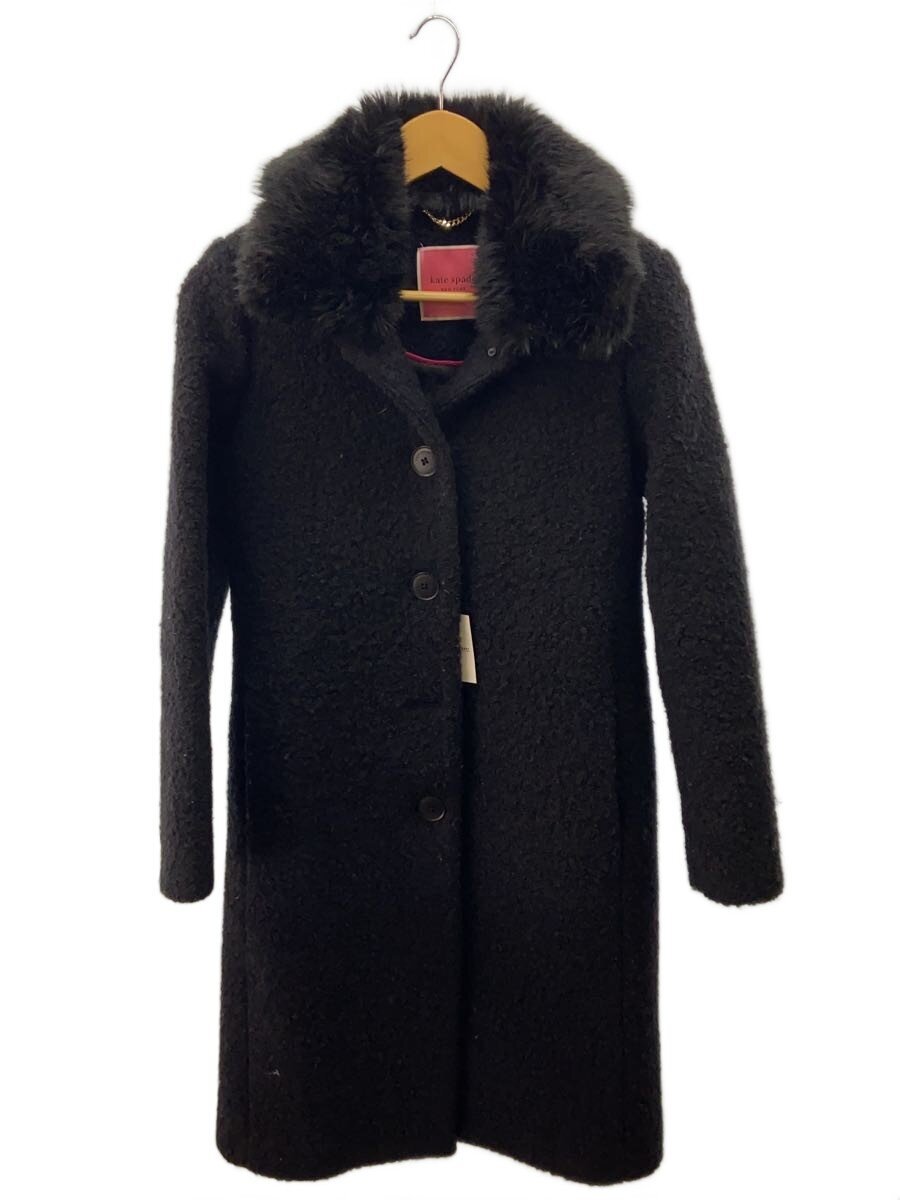 kate spade new york / Wool Blend Boucle Broadway Coat/ブロードウェイコート/0/黒