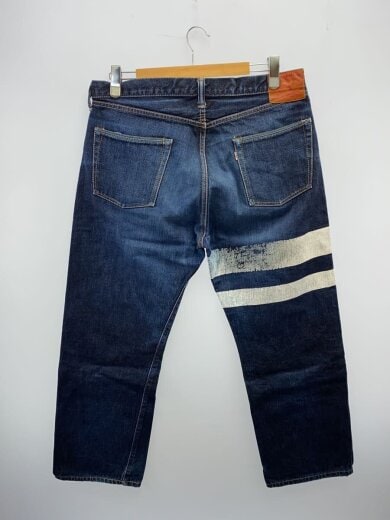 商品画像：出陣ビッグペイントクラシックワイドストレートデニムパンツ/36/色褪せ有/濃紺/0905BP 2