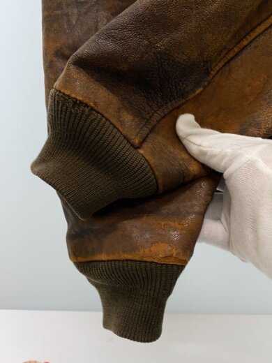 商品画像：80s A-2 FLYING TIGERS/バックプリントレザーフライトジャケット/総柄裏地/破れ 6