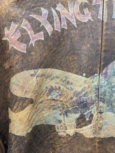 商品画像：80s A-2 FLYING TIGERS/バックプリントレザーフライトジャケット/総柄裏地/破れ 9