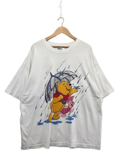 商品画像：90s/くまのプーさん_メタリックプリントTシャツ/4X/雨/汚れ有/USA製/BRAZOS// 1