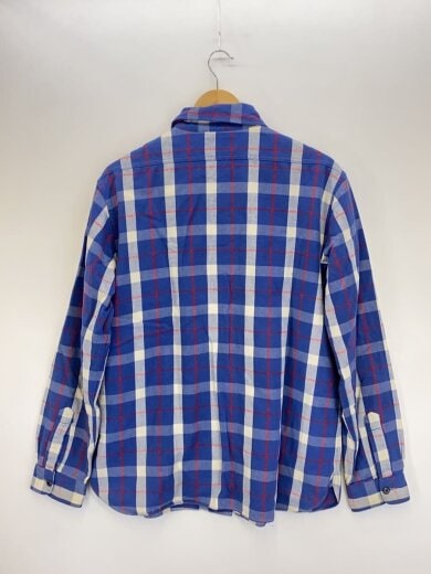商品画像：90s/ポニーなし_ダブルポケットフランネルシャツ/L/ブルー/チェック/US-RL NAVAL RES 2