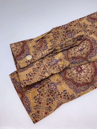 商品画像：50s-60s/長袖オープンカラーシャツ/M/コットン/ブラウン/茶/総柄 4